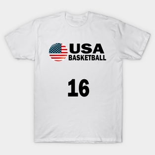 USA Basketball Number 16 T-shirt Design T-Shirt